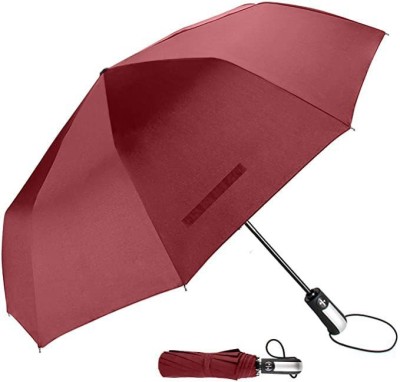 Cairoman 2 fold Auto Open Polyester Men/Women UV Protection Monsoon/Rainy & Sun Umbrella Umbrella(Maroon)