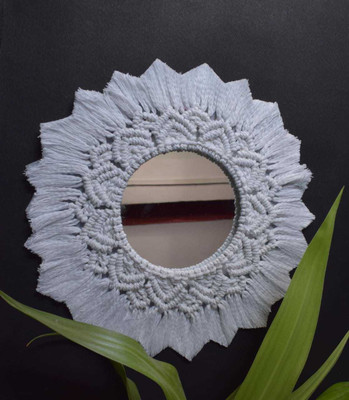 ARSHO DESIGN AR-SHODESIGN Macrame Round Wall Hangings (White)/Wall Decorative for Home/Gift(White)