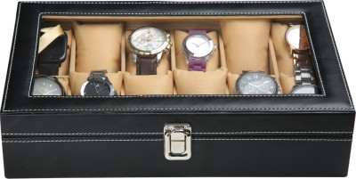 Zenwood Rectangular Watch Box(Black, Holds 12 Watches)