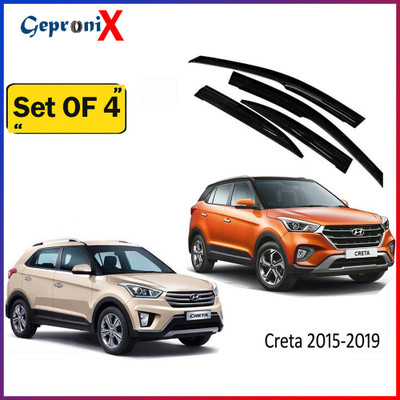 GEPRONIX For Non-convertibles Front, Rear Wind Deflector(Tinted HYUNDAI Creta)