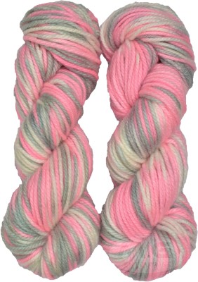 M.G Enterprise Oswal Knitting Yarn Thick Chunky Wool, Pink Grey 200 gm ART - AAJG
