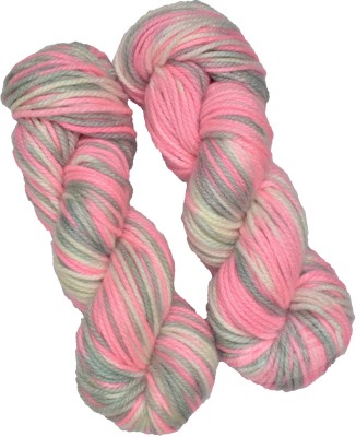 M.G Enterprise Oswal Knitting Yarn Thick Chunky Wool, Pink Grey 400 gm ART - AAJG