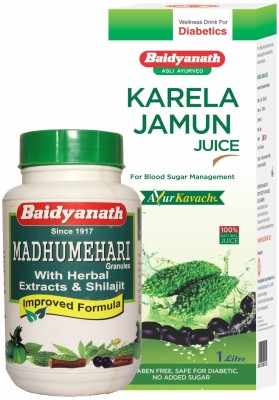 Baidyanath Karela Jamun Juice 1 L | Madhumehari Granules (200 g) | Diabetic Care