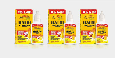 ALTOS Haldi Drops With Kesar (30 ML X 3)(Pack of 3, 90 ml)