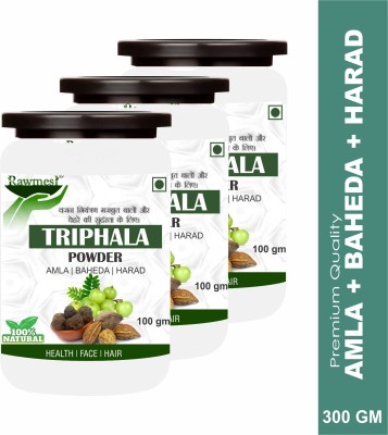 Rawmest Organic Triphala Powder, Triphala Churna (Amla, Harde, Baheda) Healthy Digestion(Pack of 3)