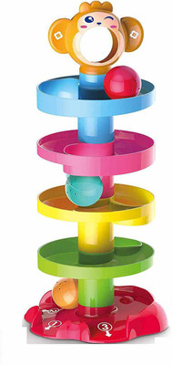 Toyzzilla 5 Layer Roll Ball Drop and Roll Swirl Tower - Multicolour(Multicolor)