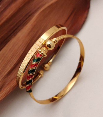 SHIVAY FASHION HUB Alloy Beads Gold-plated Bangle Set(Pack of 2)