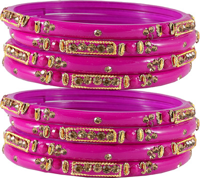 NMII Glass Zircon Bangle Set(Pack of 8)