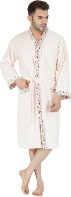 RANGOLI Light Pink XL Bath Robe(1 Bathrobe & 1 Slippers combo, For: Men, Light Pink)