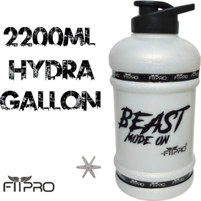 FitPro 2200 ml Plastic Shaker(Pack of 1, White)