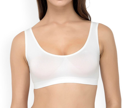 ZAINAKASH ZASB0171Women Sports Bra (White) Women Sports Non Padded Bra(White)