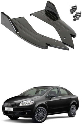 PRTEK Plastic Car Bumper Guard(Black, Pack of 2, Fiat, Universal For Car, Linea, Universal For Car)