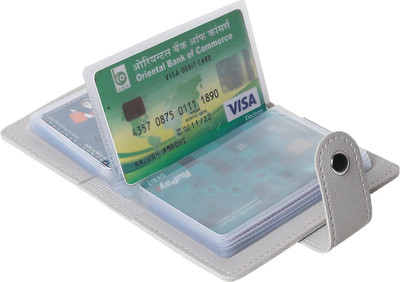 Flipkart SmartBuy Grey PU Leather PVC Business Visiting Credit/Debit 24 Card Holder(Set of 1, Grey)