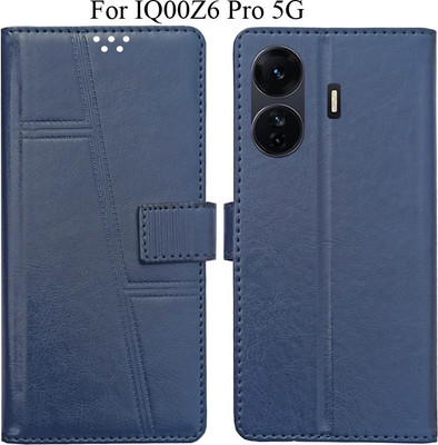 MYSHANZ Flip Cover for iQOO Z6 Pro 5G(Blue, Magnetic Case)