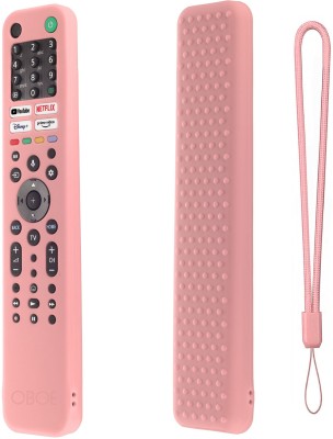 Oboe Front & Back Case for Sony Smart Tv A80J X80J X85J X90J X95J Voice Remote RMF-TX520P Protective Cover with Loop 1(Pink, Shock Proof, Silicon, Pack of: 1)