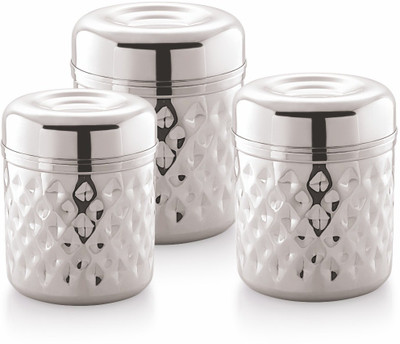 MUKTI STEEL Steel Utility Container  - 1350 ml(Pack of 3, Silver)