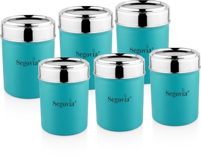 SEGOVIA Steel Grocery Container  - 1000 ml, 800 ml(Pack of 6, Green)