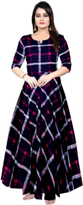 zalya Women Fit and Flare Pink Maxi/Full Length Dress