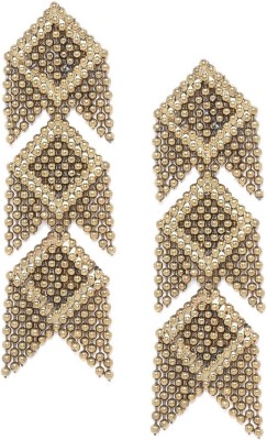 RICHEERA Antique Gold-Plated Beaded Geometric Metal Drops & Danglers