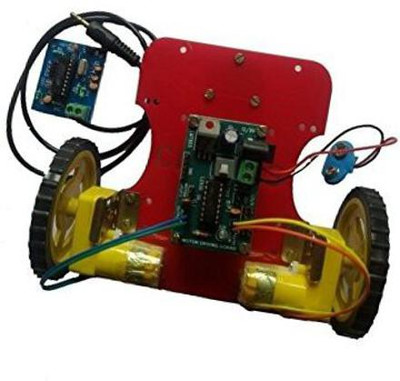 INVENTO Two wheel car robotic DIY Kit Mobile Phone Controlled With L293D Board Automotive Electronic Hobby Kit