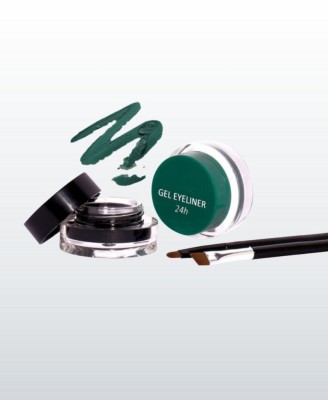 MYEONG Long Wear Gel Eyeliner Smudge Proof & Waterproof With Eyeliner Brushes 8 g(black and green)