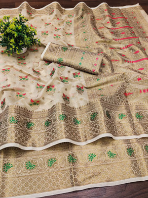 nikchi hub Cotton Silk Self Design Blouse Material