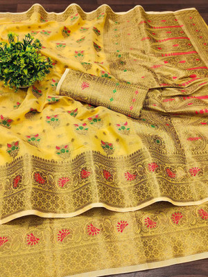 nikchi hub Cotton Silk Self Design Blouse Material