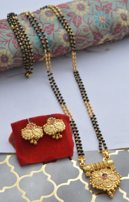 RADHEKRISHNA IMITATION Copper Gold-plated Gold, Black, Red Jewellery Set(Pack of 1)