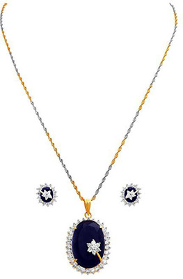 JFL - Jewellery for Less Copper Gold-plated Blue Jewellery Set(Pack of 1)