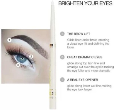 Aylily White 2in1 Kajal Eyeliner Pencil kajal Waterproof(PEARLS WHITE, 2 g)