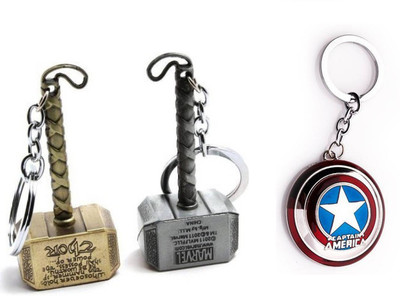 gtrp Avengers Thor And Captain America Pack of 3 Key Chain Key Chain
