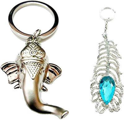 gtrp KD401-Combo of OMG Keychain & Ganesh Keychain|2 Keychains (Silver) Key Chain Key Chain