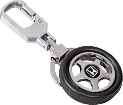 gtrp Rotating Tyre Shaped Logo Keyring with Metal Locking Key Chain Key Chain