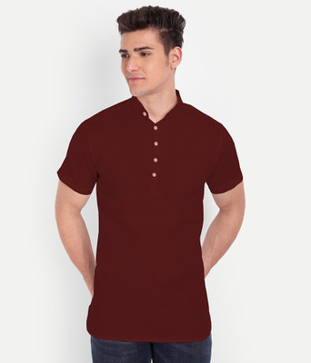 Univibe Men Solid Pathani Kurta(Maroon)
