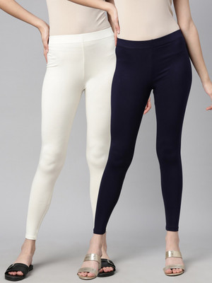 Any Fashion Western Wear Legging(White, Dark Blue, Solid)