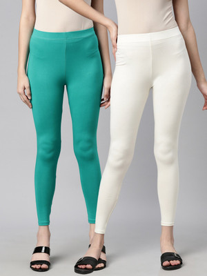 Any Fashion Western Wear Legging(Green, White, Solid)