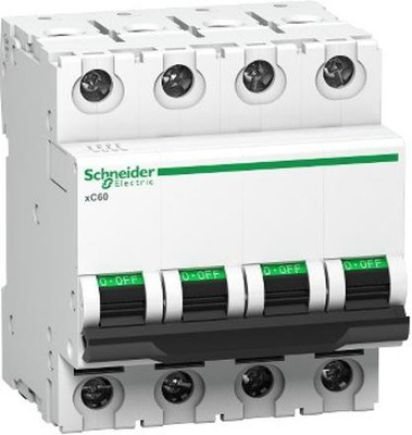 Schneider Electric Miniature circuit breaker - xC60 - 4 poles - 10 A - C curve (A9N4P10C) A9N4P10C MCB(4)