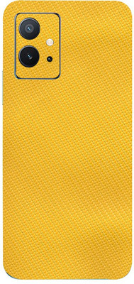 LAMHA Vivo IQOO Z6 5G Mobile Skin(Ultra Super Yellow Carbon Fiber With High Matte Finish.)