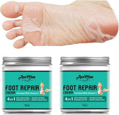 AroMine Foot Repair Cream For Cracked Heels & Feet Whitening, Cleansing-100GM-2-Jar(200 g)