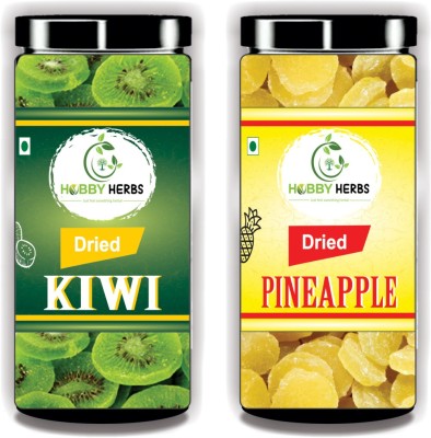 Hobby Herbs Dried Kiwi and Pineapple combo 400gm For Ice cream , Shakes | Kiwi, Pineapple(2 x 200 g)