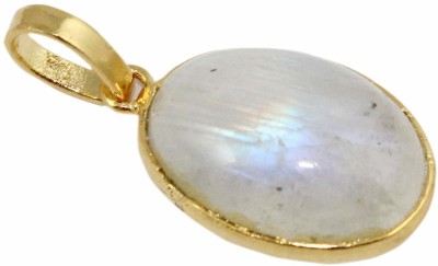 RATAN BAZAAR Natural Gemstone Moonstone Stone Pendant Gold-plated Moonstone Copper Pendant