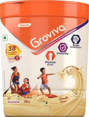 Signutra Groviva Child Nutrition Supplement Jar - 200g (Vanilla) Protein Blends(200 g, Vanilla)