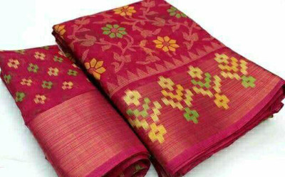 PRANAM Printed Bandhani Cotton Silk Saree(Multicolor)