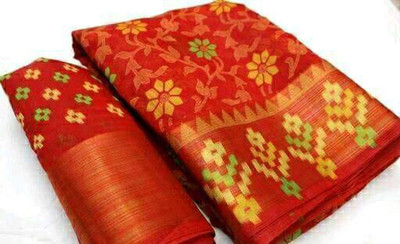 PRANAM Printed Bandhani Cotton Silk Saree(Multicolor)