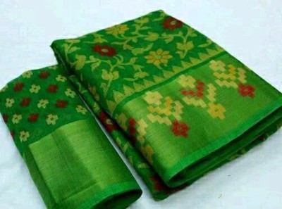 PRANAM Printed Bandhani Cotton Silk Saree(Multicolor)