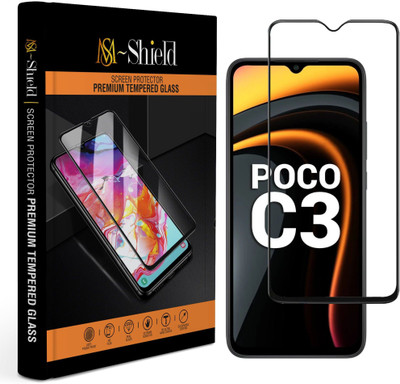 MS-Shield Edge To Edge Tempered Glass for Poco C3(Pack of 1)