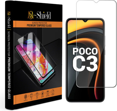 MS-Shield Edge To Edge Tempered Glass for Poco C3(Pack of 1)
