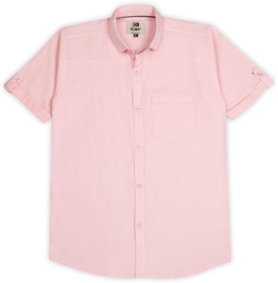 Cay Boys Printed, Graphic Print, Solid Casual Pink Shirt