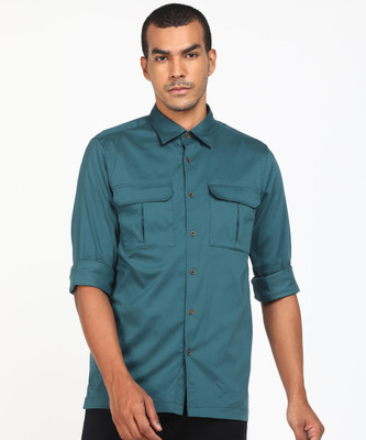 PETER ENGLAND Men Solid Casual Blue Shirt