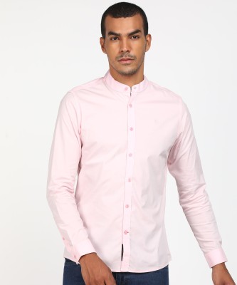 BEING HUMAN Men Solid Casual Pink Shirt